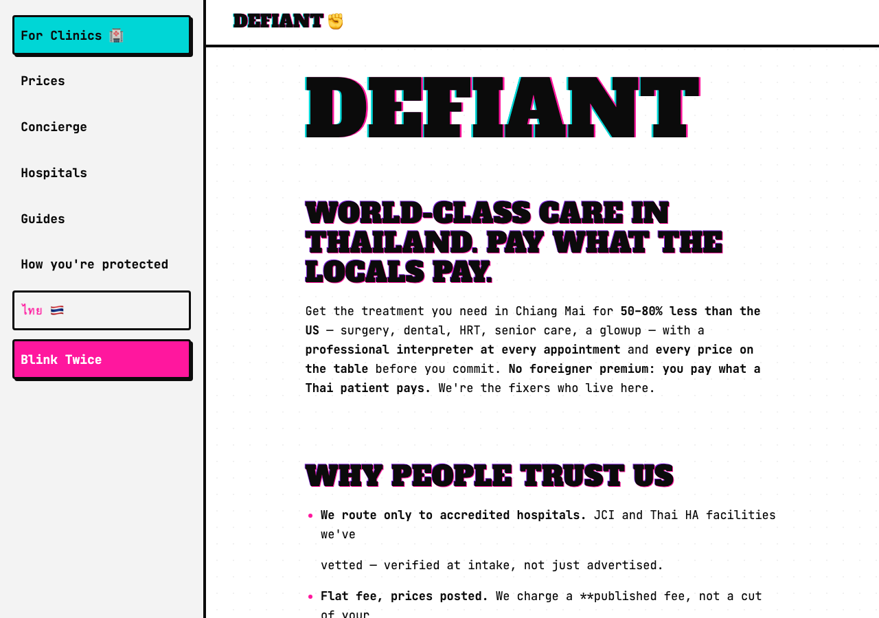 Screenshot of defiant.to
