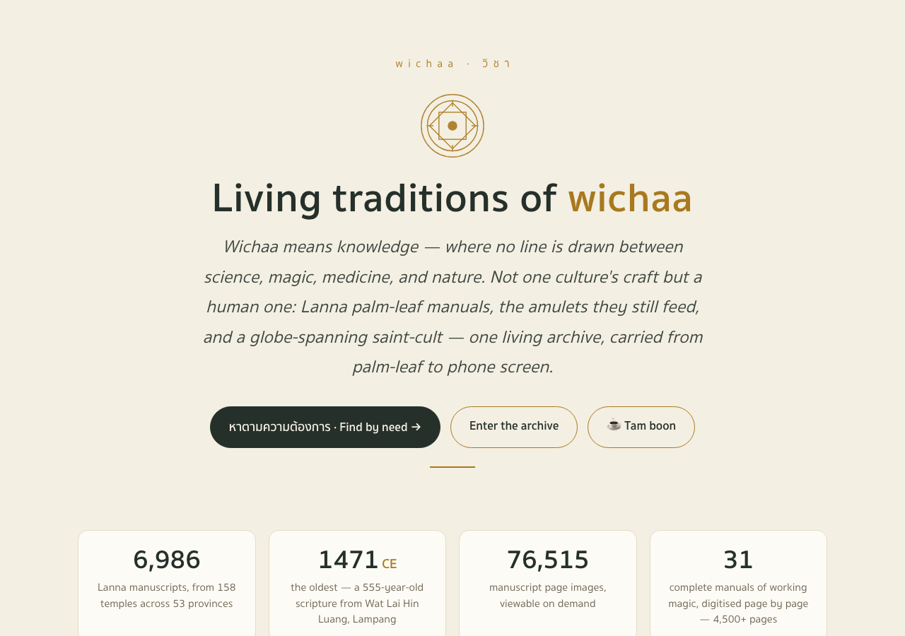 Screenshot of wichaa.net — living traditions of sacred knowledge